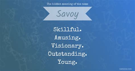 define savoy|SAVOY definition in American English .